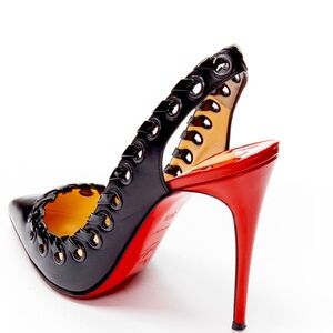 Christian Louboutin Ostri Sling 100 - Women | Color: Black | Size: 38,5